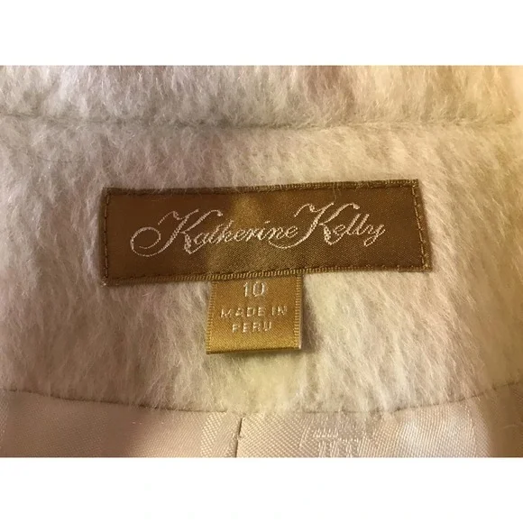 Katherine Kelly Ivory Alpaca Wool Blend Car Coat Women’s SZ 10 - Picture 5 of 7